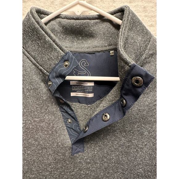 Swannies Golf Wolff Fleece Pullover 1/4 Snap Grey Gray Charcoal Men Med - Picture 3 of 8
